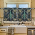 thumbnail image 2 of Yayeee Kitchen Curtains Tier Set of 2 Light Filtering 57"x24" Over Sink Window Panels, Navy Blue Peacock Pattern, 2 of 7