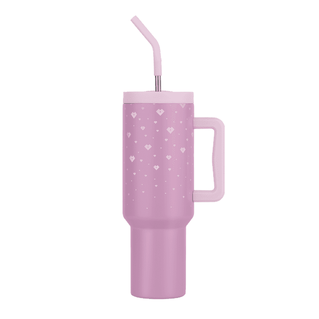 Vaso Térmico de Acero Inoxidable LuckyLy 40 Oz 1200ML Tiana Rosa