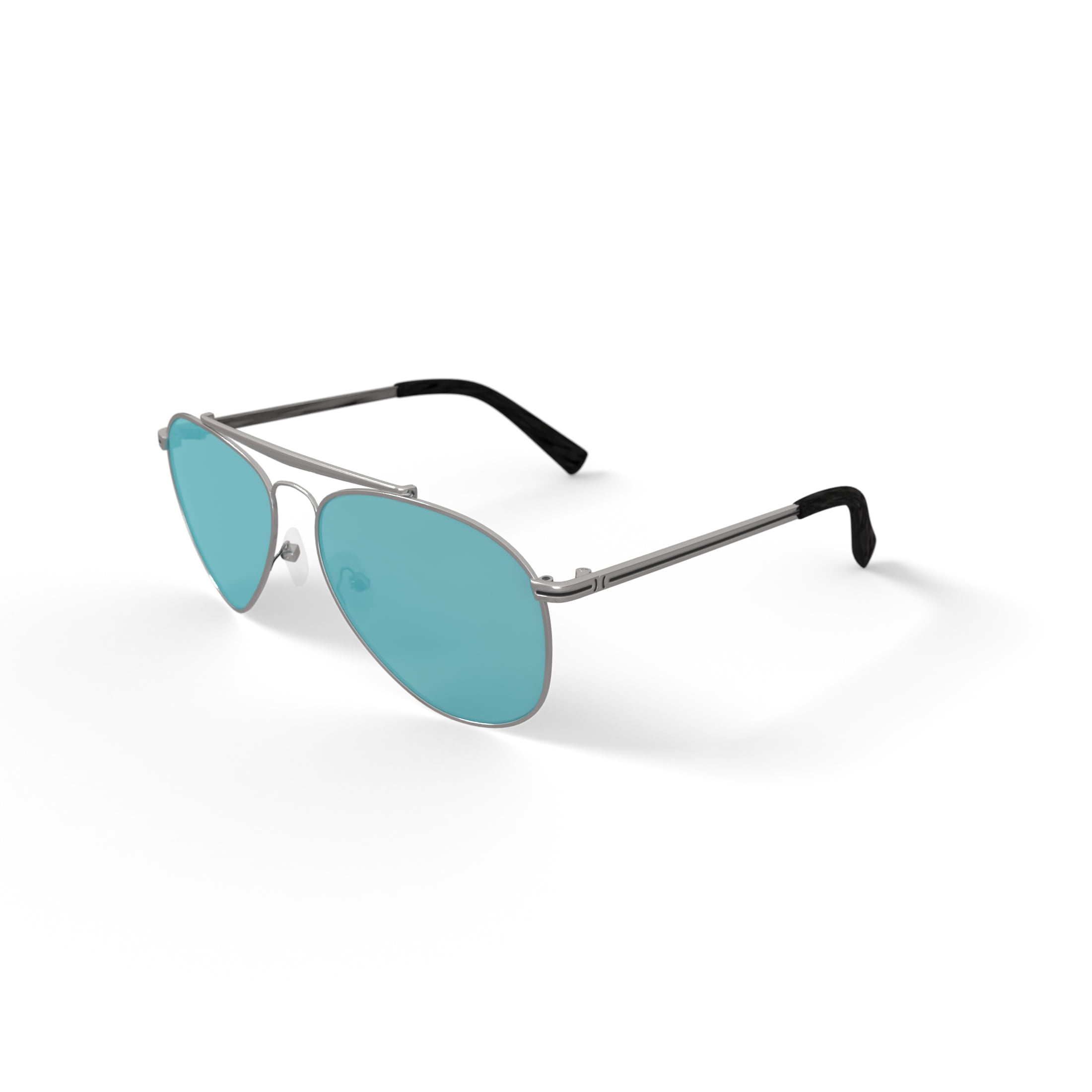 Hurley HSM4002P Sunglasses with Case, Shiny Silver, Aviator, Metal, 59-13-137