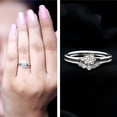 thumbnail image 3 of Rosec Jewels Lab Diamond Wedding Ring Set of 2 - Promise Engagement Ring with Curved Band, 925 Sterling Silver, US 4.00, 3 of 8