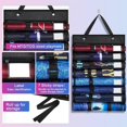thumbnail image 3 of Portable Playmat Storage Bag - 7+1 Transparent Plastic Slots with Label and 7 Sticky Straps,Hanging Playmat Holder with 2 Hooks for TCG/RPG Play Mat and Card Game Mat Tube, 3 of 7