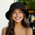 thumbnail image 3 of Dalix Lil Smile Cotton Bucket Hat Lightweight Outdoor Travel Beach Everyday Womens in Black S Small, 3 of 5