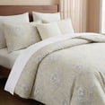 thumbnail image 4 of 100% Cotton Duvet Cover Set Queen Size, Boho Paisley Bedding Set with Zipper Closure & Corner Ties, Soft Breathable Yellow Paisley Floral Duvet Cover for All Seasons, 4 of 7