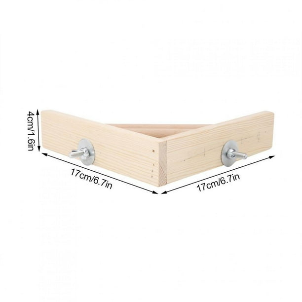 HEEPDD La Jaula de pájaros se posa, la Plataforma de Madera de ángulo Recto, los Juguetes de masticación de Aves, la Pata Que muele el Juguete para Mascotas Periquito, cacatúa Canario Khall CW03581