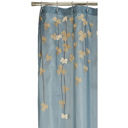 Flower Drops Shower Curtain 72 By Inch Federal Blue White Lush Decor Ship From Us