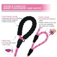 thumbnail image 3 of VOZRELS Dog Leash Heavy Duty 6ft, Double Handle Dog Leash with Padded Handle for Traffic Control, Reflective Rope Leashes for Large and Medium Dogs Control Safety Training at Night (Pink), 3 of 3