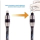 thumbnail image 3 of Cable de fibra óptica de audio de Toslink Digital SPDIF SatelliteSale, Nylon Negro / Cable de plata (3 pies) SatelliteSale Cable de audio óptico, 3 of 7
