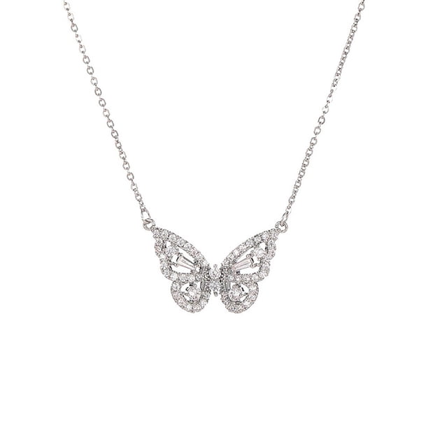 Joyería de las mujeres Elegante chapado en oro collar de plata de cristal collar de diamantes de imitación