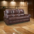 thumbnail image 6 of Benjara Michael 82 Inch Power Dual Recliner Sofa, USB, Brown Top Grain Leather, 6 of 6