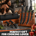 Black Non-Slip Butcher Set with Roll Bag and Built-in Sharpener ...