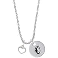 thumbnail image 1 of Delight Jewelry Silvertone Mini Outline Heart Silvertone Script Initial Disc - O - Charm Necklace, 20"+3", 1 of 4
