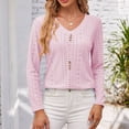 thumbnail image 5 of Women's Long Sleeve Tunic Tops Casual Cold Shoulder Blouse Shirts Pink XL, 5 of 7