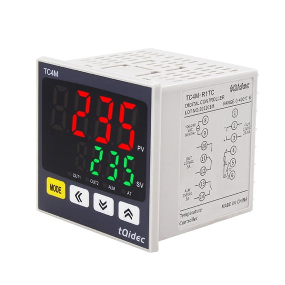 Generic Adjustable Digital Temperature Controller with Dual Output Options (Relay/SSR) for Ovens & Industrial Equipment, 0~400℃ Range, Over-Temperature Alarm, PID Control