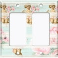 thumbnail image 6 of Metal Light Switch Plate Outlet Cover Romantic Valentine Floral Cupid Striped Blue AGL002, 6 of 13