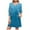 Blue-h, variant on A-Line Casual Mini Dress for Women Smocked Cuff 3/4 Sleeve Loose V Neck Swing Fall Dresses with Pockets White M