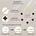 thumbnail image 2 of 18K Gold Plated Clover Bracelet Set for Women White/Black/Gold/Silver/Green/Pink Adjustable Link Double-Sided Lucky Bracelets Trendy Bracelets Set Jewelry Gifts for Women Men, 2 of 5