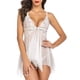 thumbnail image 1 of Gibobby Conjunto de lencería Sexy Lencería para mujer, enterizo de peluche con entrepierna a presión(Blanco, CH), 1 of 5