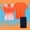 A Orange, variant on HAOTAGS Boys Soccer Training Uniform for School, Gradient Quick Dry Breathable Tee with Shorts Set Dark Blue