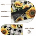 thumbnail image 6 of Round Rugs 5Ft, Summer Sunflowers Round Area Rug Washable Indoor Throw Carpet, Pastoral Black Plaid Farmhouse Soft Non Slip Circle Rug for Cabinet Bathroom Home Decor Aesthetic, 6 of 8