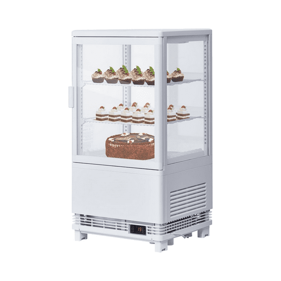 Commercial Refrigerator Display Cabinet Glass Door Display Refrigerator,2.1 cu.ft. Single Door Countertop Pastry Display Cabinet, Double Glazing with Interior LED Lighting,Floor Top Refrigerator,110V