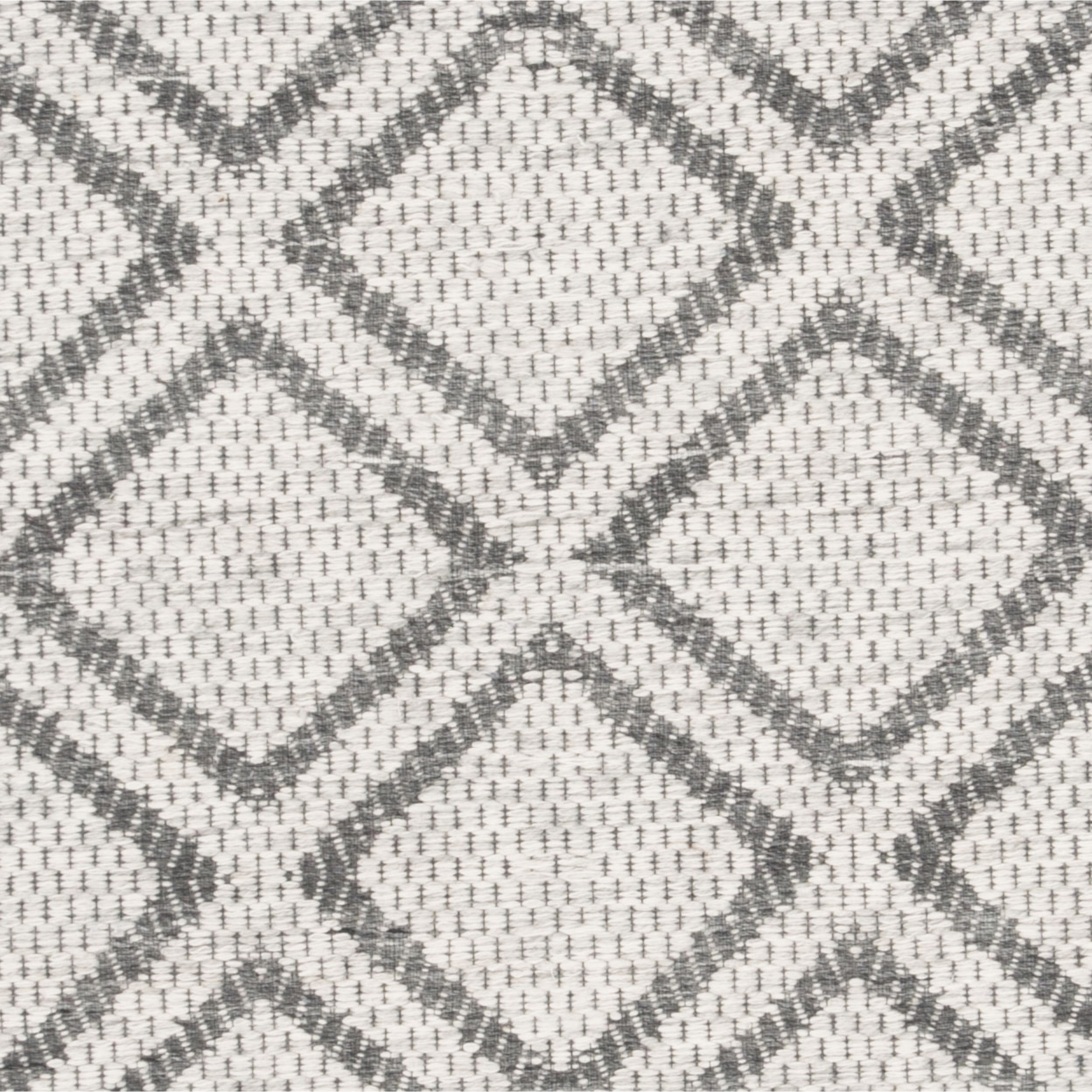 SAFAVIEH Micro-Loop Gavin Diamond Trellis Wool Area Rug, Silver/Dark Grey, 5' x 5' Round