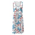 thumbnail image 4 of SMihono Robe Maxi Bohème d'Été pour Femmes Grande Taille Mode Féminine Col Rond Sans Manches Robe Imprimée de Plage, 4 of 6