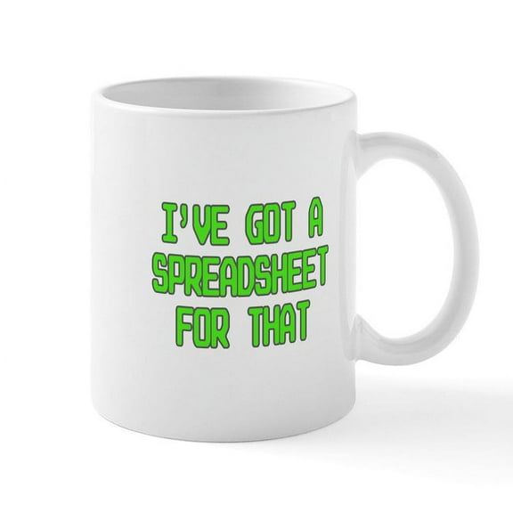 CafePress - Spreadsheet Mugs - 11 oz Ceramic Mug - Novelty Coffee Tea Cup