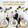 thumbnail image 4 of EpiqueOne 22pc Black, White, and Gold Decorative Party Decoration Kit with Paper Pom Poms and Lanterns, 4 of 9