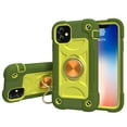 thumbnail image 2 of for iPhone 11 Case with Ring Stand, Heavy Duty Military Grade Rugged Shockproof Silicone Rubber Magnetic Kickstand Holder Case for Women Girls For iPhone 11, Green Yellow, 2 of 6
