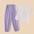 thumbnail image 7 of Kiijoy Toddler Girls Casual Outfits Casual Bow Graphic Tee Short Sleeve Tshirt Pants Set, 7 of 7