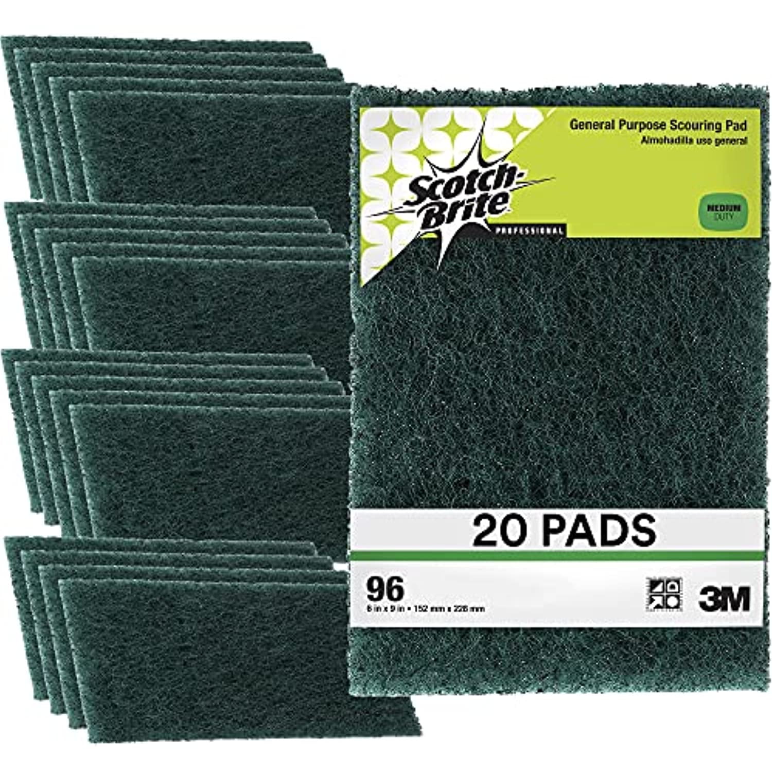Scotch-Brite Scouring Pad 96-20 20 Pads 6” x 9” General Purpose Cleaning Food... 