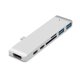 thumbnail image 1 of Adaptador HUB 7 en 1 Tipo C USBC 40Gbps Reemplazo de lector de tarjetas Micro SD / SD de datos para MacBook Pro 2016 de 13/15 pulgadas, Plata tholdsy EL2321-02B, 1 of 2