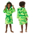 thumbnail image 2 of Saint Eve Kids Hooded Terry Swim and Beach Cover Up Robe for Boys and Girls - Green Dinosaur, XX-Small, 2 of 6