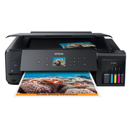 Epson Expression Premium ET-7750 EcoTank Wireless Wide-format 5-Color All-in-One Supertank Printer with Scanner, Copier and (Best Large Format Printer For Photographers)