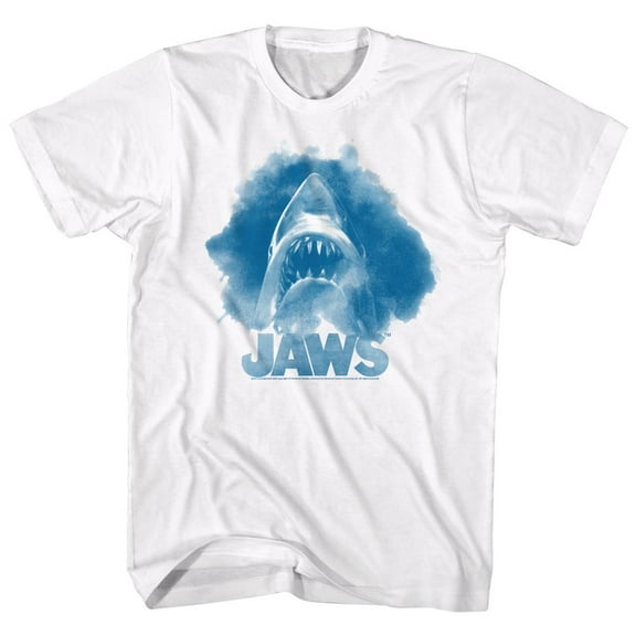 Jaws Watercolor White Adult T-Shirt