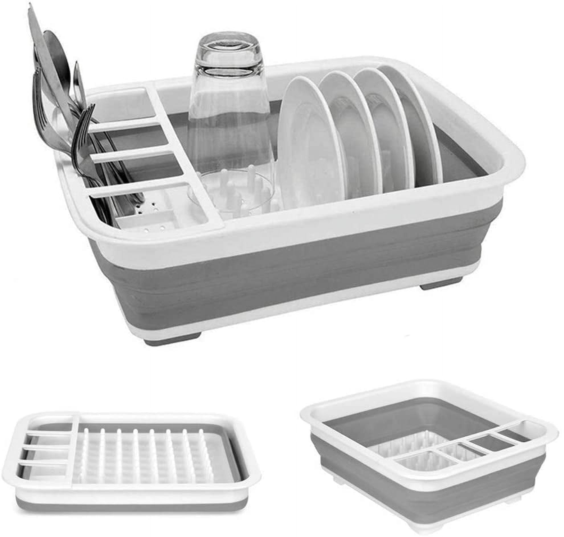 Collapsible Dish Drying Rack Portable Dish Drainer Dinnerware Organizer Kitchen RV Campers Storage Walmart