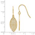 thumbnail image 3 of Real 14kt Yellow Gold Fancy Filigree Teardrop Dangle Earrings; for Adults and Teens; for Women and Men, 3 of 3