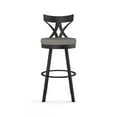thumbnail image 2 of Amisco Washington 26 In. Swivel Counter Stool - Taupe Grey Faux Leather / Black Metal, 2 of 9