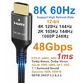 thumbnail image 3 of Cable Hdmi 2.1 De 10K 8K 4K Certificado De 10 Pies 48Gbps 1Ms Cable Hdmi De Ultra Alta Velocidad 4K 120Hz 144Hz 10K 8K 60Hz 4:4:4 12Bit Earc Arc Dts:X Dolby Atmos Hdr10 Compatible Para Samsung Sony Lg, 3 of 5