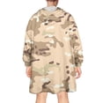thumbnail image 2 of Brown Camo Speckled Pattern Wearable Oversized Blanket,Wearable Blanket Hoodie for Adults,Cozy Hooded Blankets with Super Pockets,Super Warm Fuzzy Pullover for Women & Men, 2 of 6