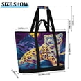 thumbnail image 3 of WOBOGO Full Moon Snow Leopard Tote Cooler Bag Fold Flat Insulated Shopping Bag With Zipper For Work Picnic Beach Use 18×6.7×24in, 3 of 8