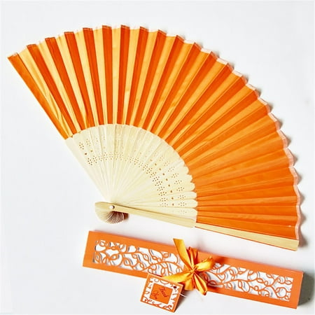 

NIUREDLTD Home Decoration Wedding Gift Box Gift Fan Tray Carton Couple Gift Solid Color Silk Fan