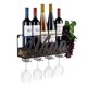 thumbnail image 1 of Botellero de pared de hierro forjado, botellero de hierro forjado, portavasos Botellero de pared de hierro forjado, botellero con 4 soportes 42*11*19cm, 1 of 5