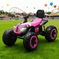 thumbnail image 6 of 12V Kids Ride On ATV, Battery Powered 4 Wheeler Electric Toy with LED Lights and Music, Pink, 6 of 6
