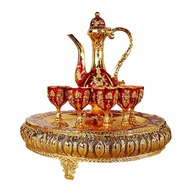 Juego de cafetera para el tazas para beber, juego de servicio de té para boda, sala de estar, mesa de comedor, decoración Aureato Baoblaze Jarra de bebidas