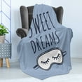 thumbnail image 4 of Saying Soft Flannel Fleece Throw Blanket, Hand Drawn Sleeping Theme Illustration Doodle Simplistic Arrangement, Cozy Plush for Indoor and Outdoor Use, 50" x 70", Slate Blue Dark Blue, by Ambesonne, 4 of 5