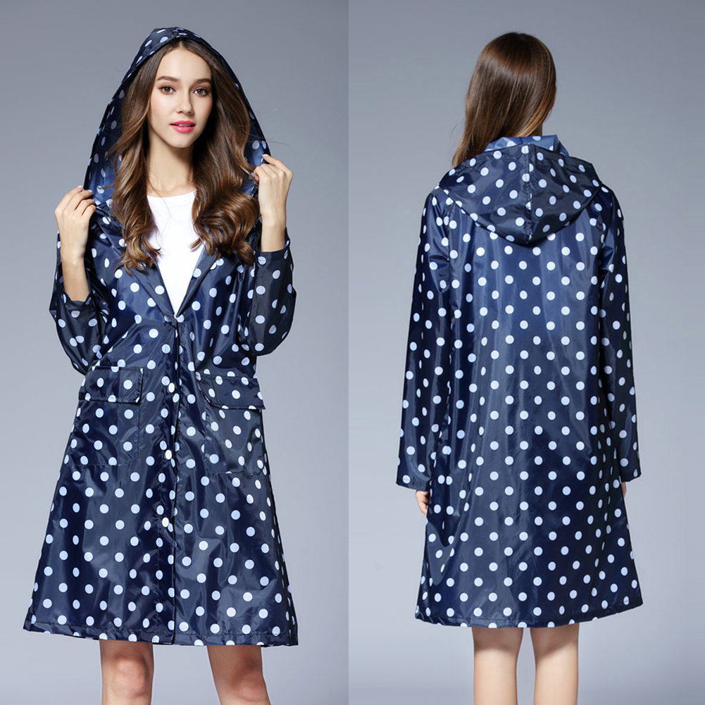 Kinzd Fashion Cute Dots Raincoat Women Poncho Waterproof Rain Wear Outdoor Coat Jacket - image 5 of 10
