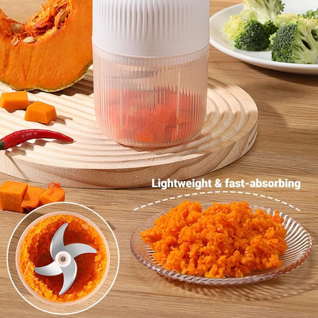 Household Electric Garlic Crusher, 350ML Portable Cordless Electric Garlic Chopper, Rechargeable Food Processor, Vegetable Chopper Blenderfor Ginger Chili Onion Fruit Meat (White*1)