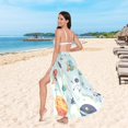 thumbnail image 6 of FORMRS Womens Long Sarong Beach Wrap Semi-Sheer Bikini Skirt Bathing Swimsuit Cover Up, Space Patterns, 6 of 7