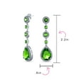 thumbnail image 4 of Bling Jewelry Womens Classic Bridal Triple Round Pave Green CZ Dangle Chandelier Earrings GoldSilver, 4 of 6